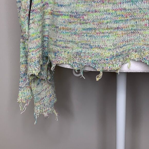 Free People Womens Prism Pullover Space Dye Sweater Cropped Beach Oversized Boho - Picture 8 of 16